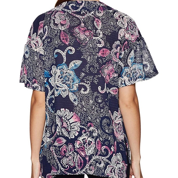 Jones New York Floral Women’s Blouse Medium - Picture 3 of 8